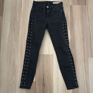 Renuar Black Lace Up Jeans